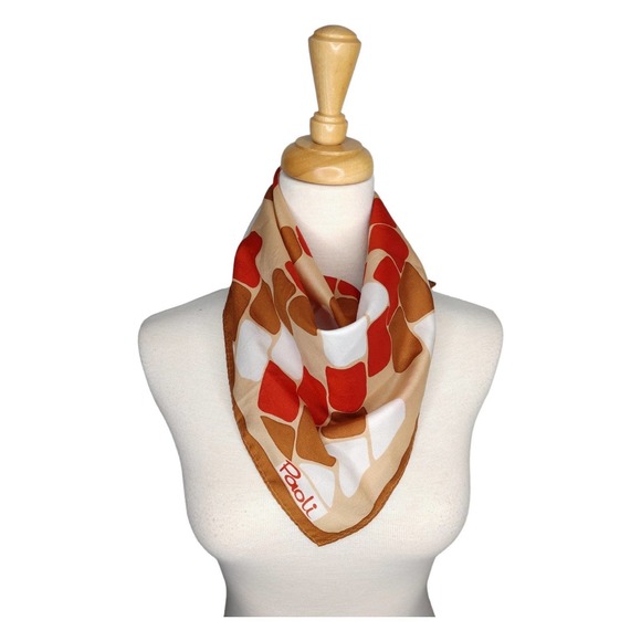 Giancarlo Paoli Scarf Terra Cotta Rust Cream - Picture 1 of 8